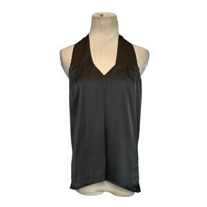 Superdown black satin halter blouse size Small